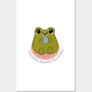 ADHD Donut Cute Frog Sticker Posters and Art